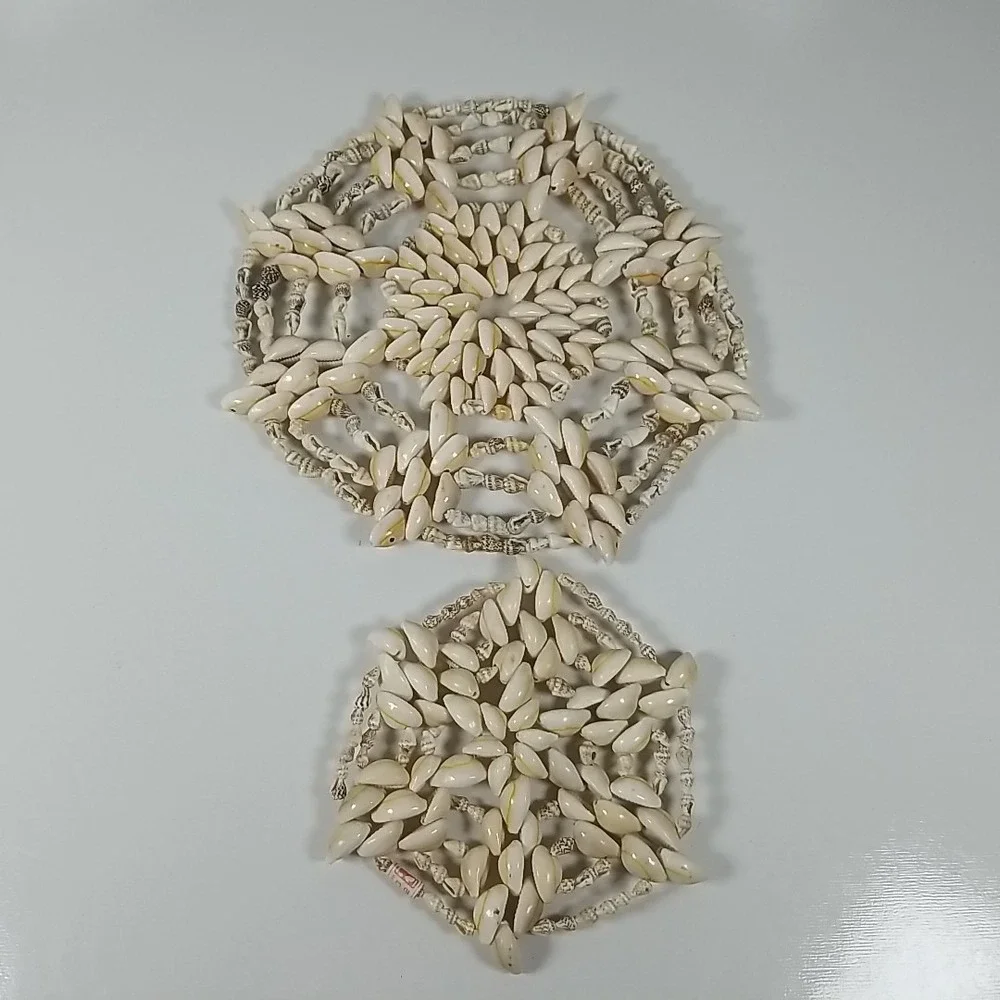 Set Of Conch Sea Shell Trivets, Hot Pad, Decorative Beach Cottage (MCM) 9